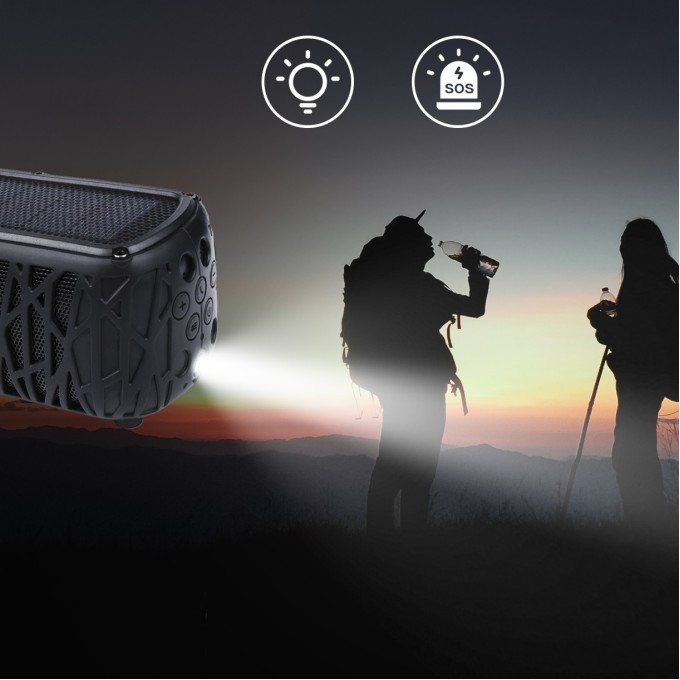 Draagbare Bluetooth-luidspreker met powerbank AERIUM S5000 Solar Outdoor